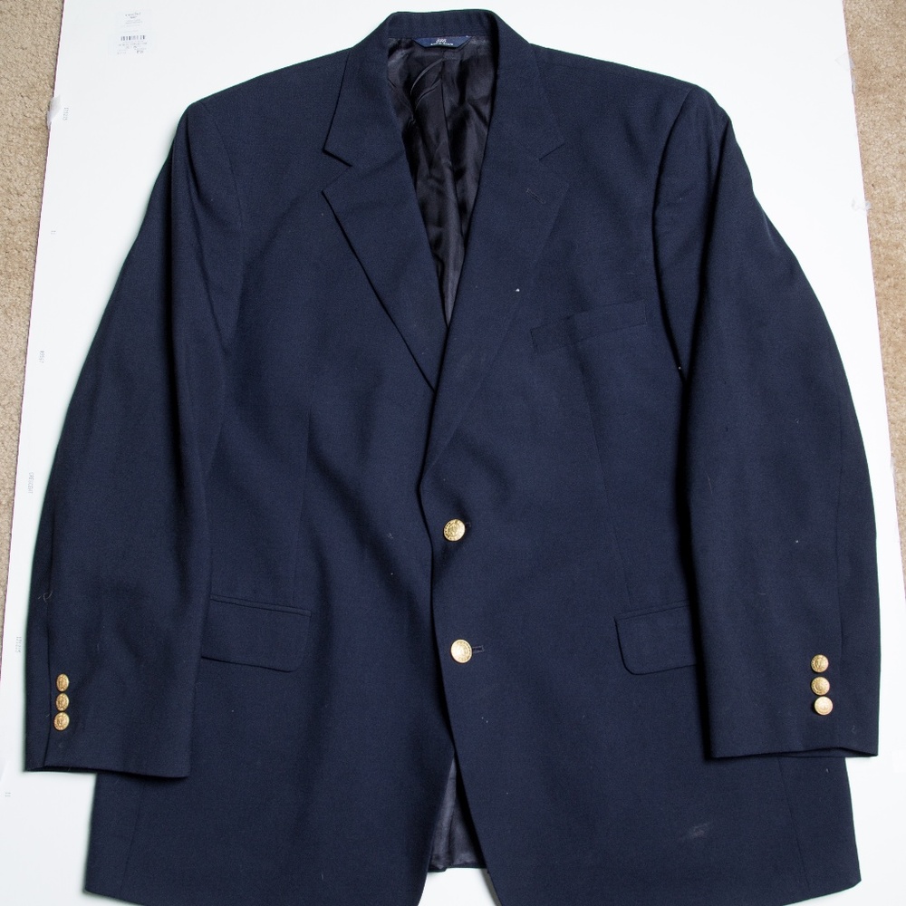 Brooks Brothers Navy w/ Gold Buttons 46R Sportcoat
